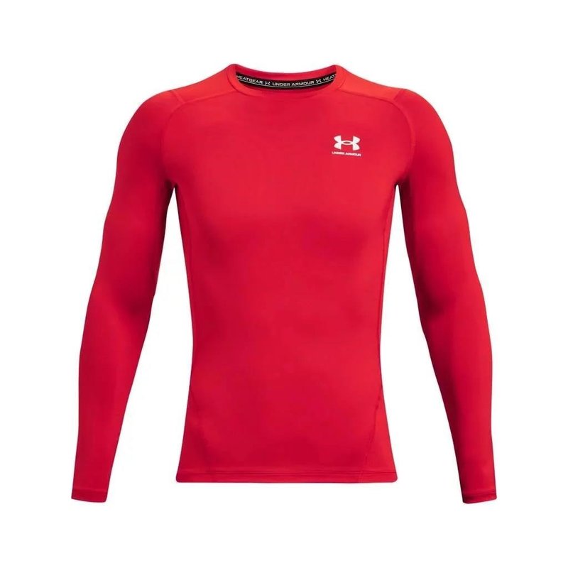 Under Armour HeatGear men's compression long sleeve shirt, red