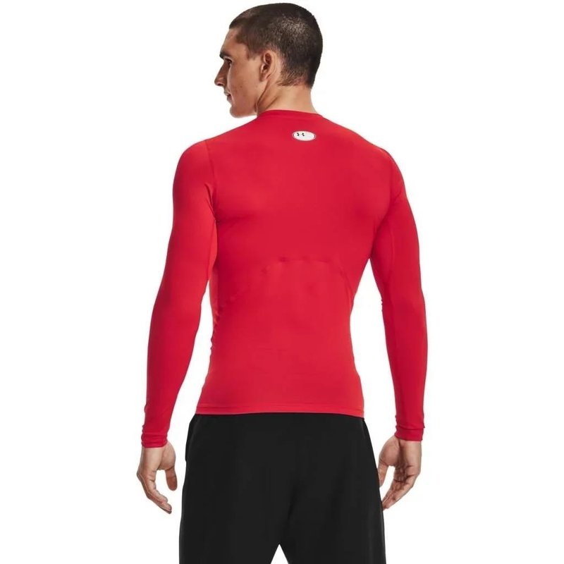 Under Armour HeatGear men's compression long sleeve shirt, red