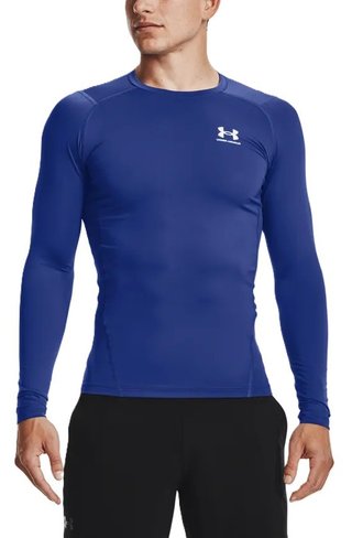 Under Armour HeatGear men's compression long sleeve shirt, royal
