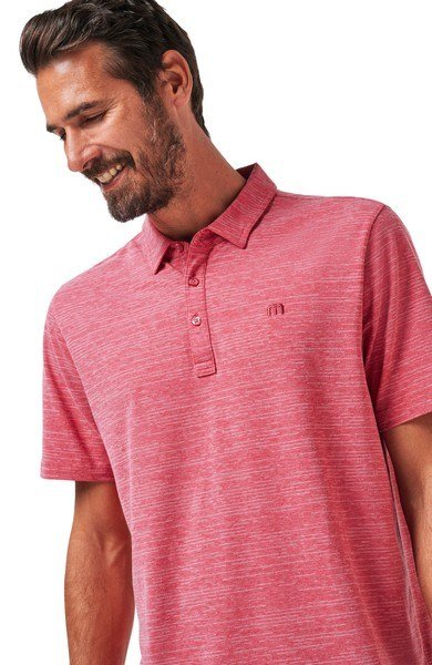 Travis Mathew The Heater men's polo, heather scooter