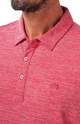 Travis Mathew The Heater men's polo, heather scooter