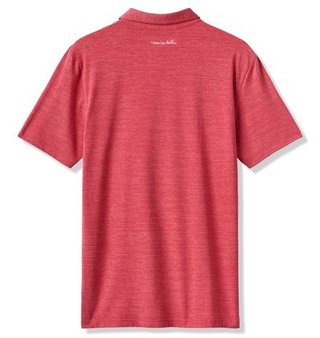Travis Mathew The Heater men's polo, heather scooter