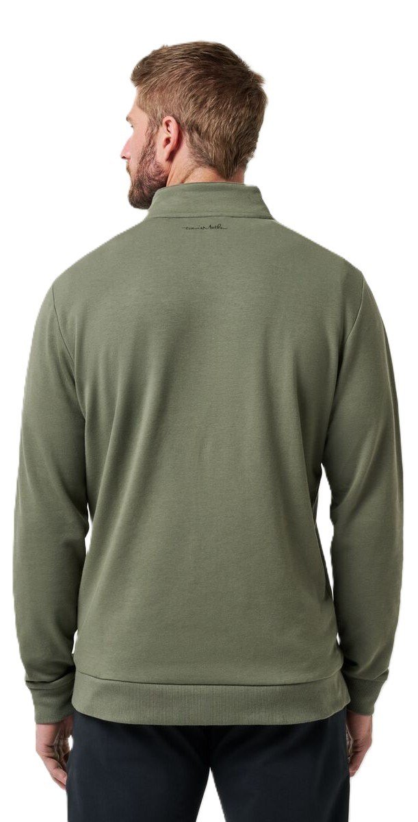 Travis Mathew Cloud Quarter Zip 2.0 men's pullover, dark olive