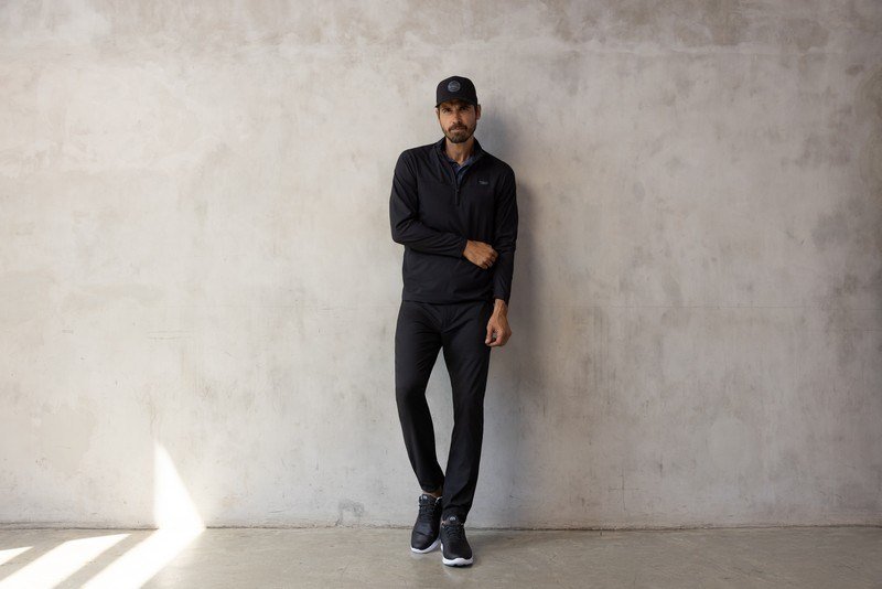 Travis Mathew Wanderlust quarter zip men's jacket, black