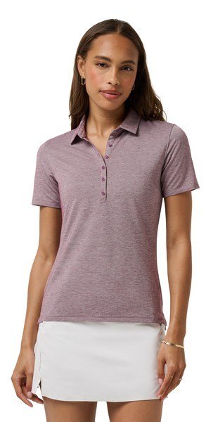 Travis Mathew Featherweight Active women's polo, heather damson