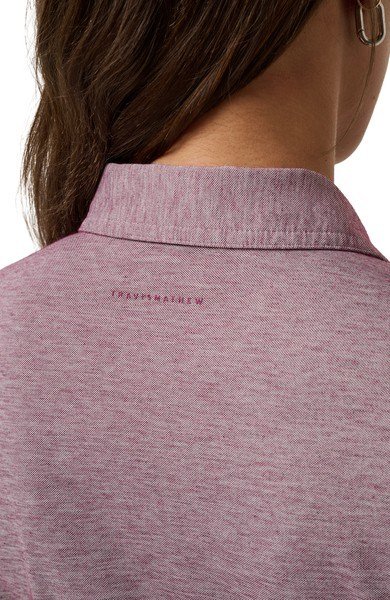 Travis Mathew Featherweight Active women's polo, heather damson