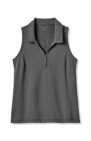 Travis Mathew Featherweight Active 2.0 Sleeveless women's polo, heather black