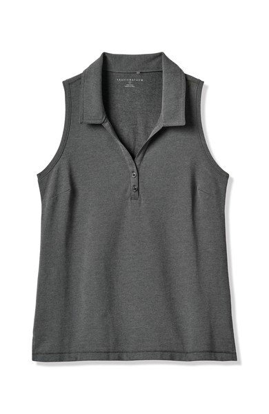 Travis Mathew Featherweight Active 2.0 Sleeveless women's polo, heather black