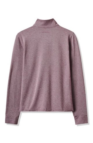 Travis Mathew Featherweightt Active Zip Long Sleeve women's polo, heather damson