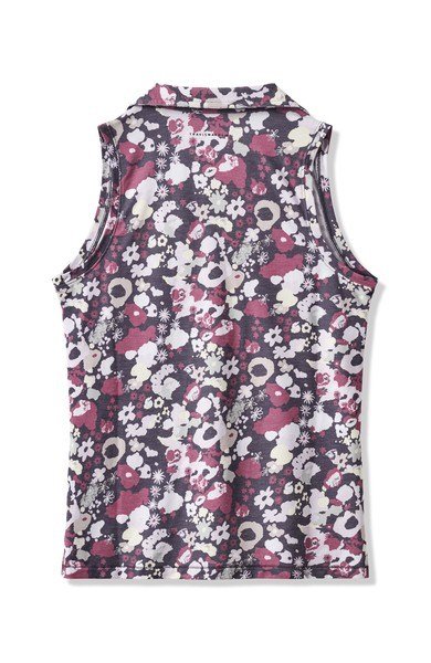 Travis Mathew Featherweight Printed Sleeveless women's polo, graystone floral multi