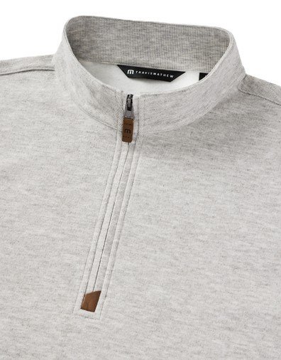 Travis Mathew Cloud men's sweater 1/4 zip, heather grey