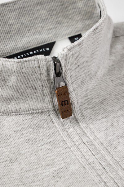 Travis Mathew Cloud men's sweater 1/4 zip, heather grey