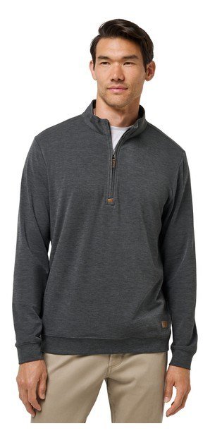 Travis Mathew Cloud men's sweater 1/4 zip, heather black
