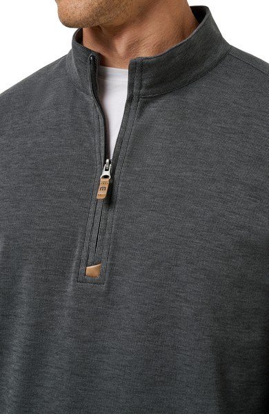 Travis Mathew Cloud men's sweater 1/4 zip, heather black