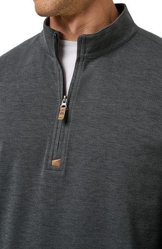Travis Mathew Cloud men's sweater 1/4 zip, heather black