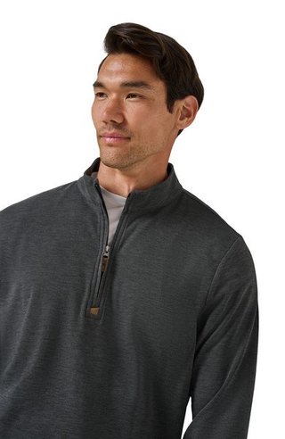 Travis Mathew Cloud men's sweater 1/4 zip, heather black
