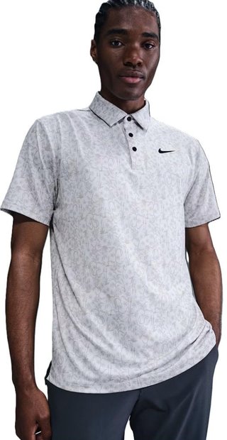 Nike Dri-FIT Tour Print men's polo, photon dust/black