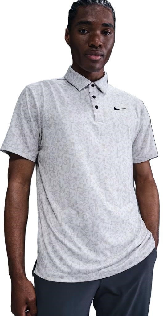 Nike Dri-FIT Tour Print men's polo, photon dust/black