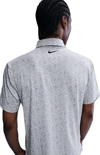 Nike Dri-FIT Tour Print men's polo, photon dust/black