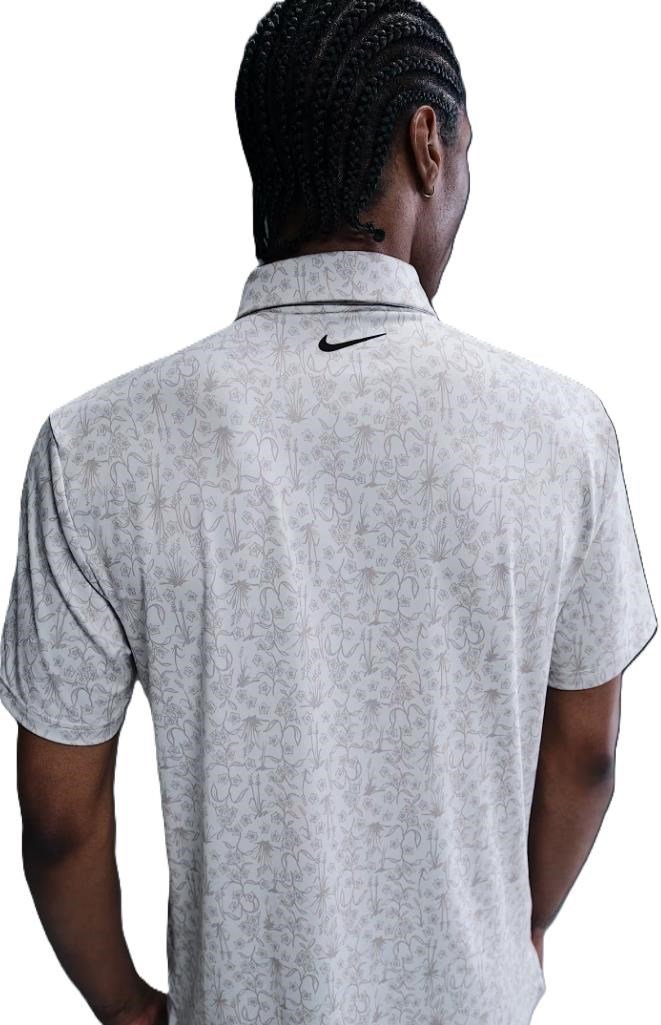 Nike Dri-FIT Tour Print men's polo, photon dust/black