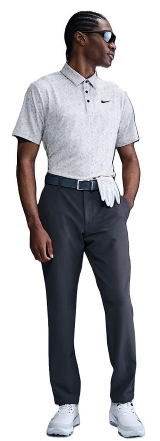 Nike Dri-FIT Tour Print men's polo, photon dust/black