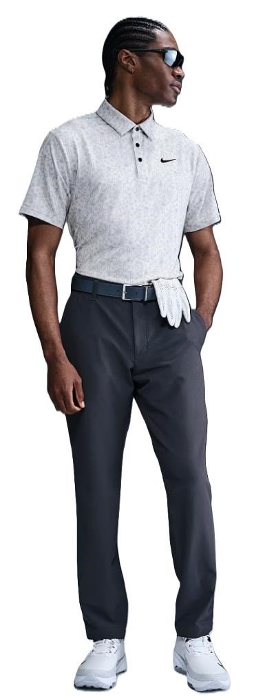 Nike Dri-FIT Tour Print men's polo, photon dust/black