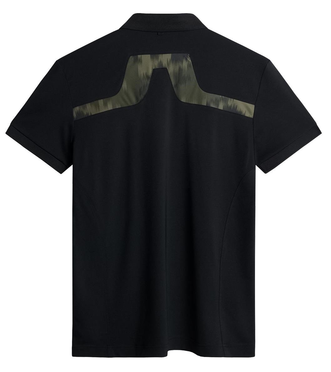J.Lindeberg KV Print men's polo, black