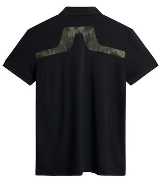 J.Lindeberg KV Print men's polo, black