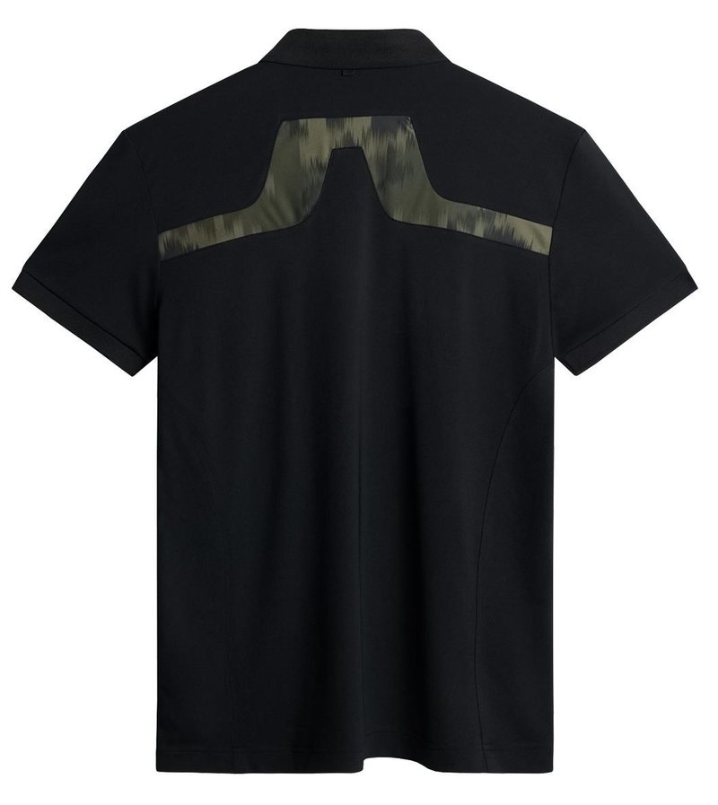 J.Lindeberg KV Print men's polo, black
