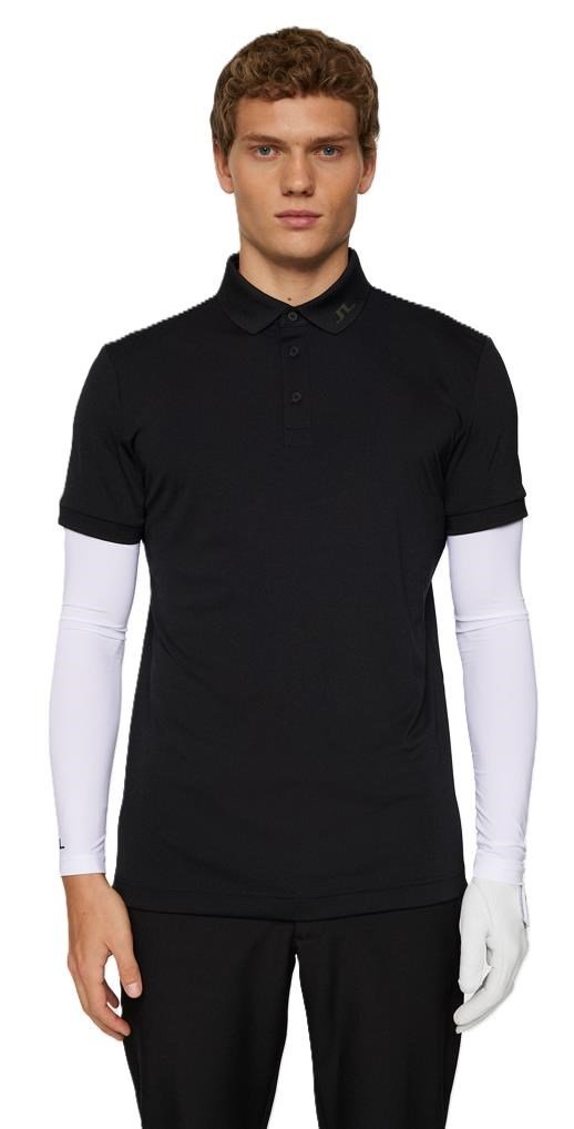 J.Lindeberg KV Print men's polo, black