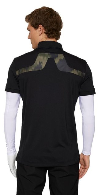 J.Lindeberg KV Print men's polo, black