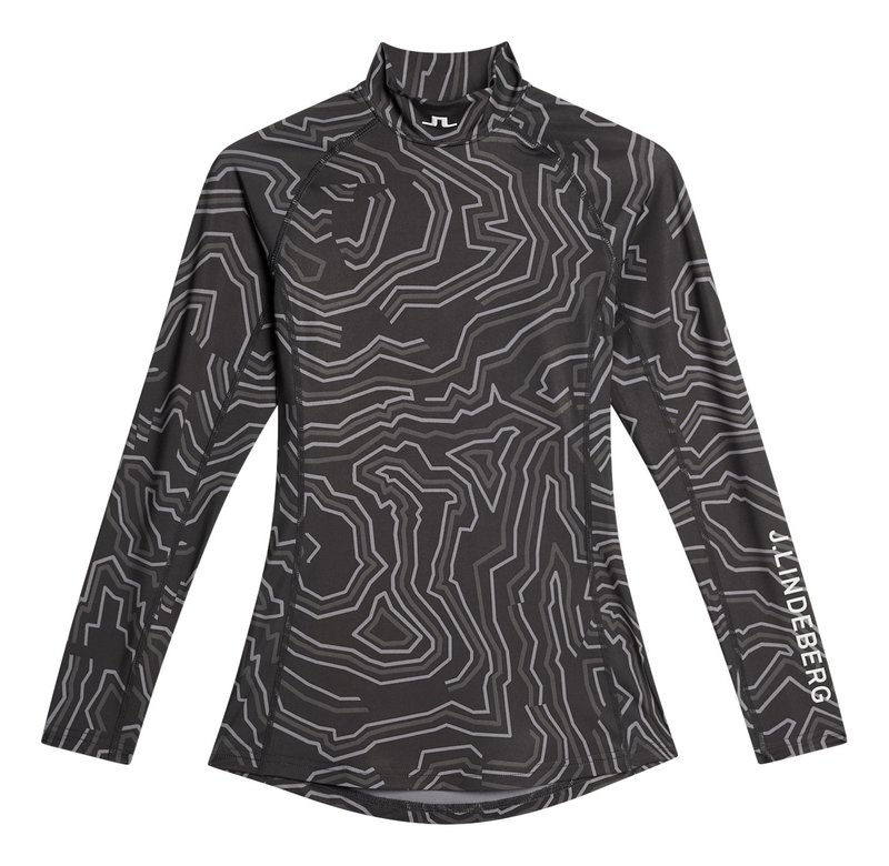 J.Lindeberg Ella Print Compression women's T-shirt, asphalt