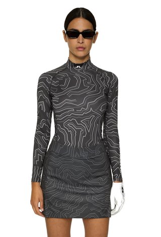 J.Lindeberg Ella Print Compression women's T-shirt, asphalt