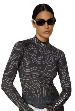 J.Lindeberg Ella Print Compression women's T-shirt, asphalt