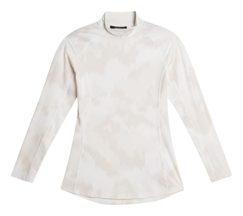 J.Lindeberg Ella Print Compression women's T-shirt, warp gray lilac