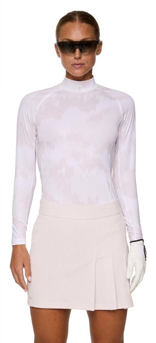 J.Lindeberg Ella Print Compression women's T-shirt, warp gray lilac
