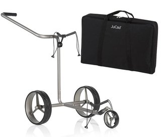 JuCad Edition S 3-wheeled manual trolley, aluminum alloy + carry bag JTT, silver