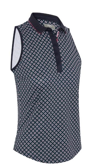 Callaway Mini Geo Floral Sleeveless women's top, peacoat