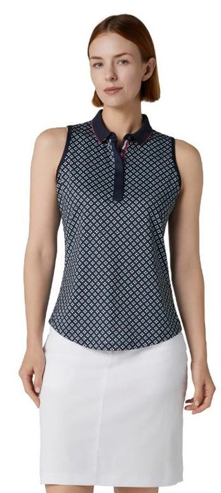 Callaway Mini Geo Floral Sleeveless women's top, peacoat