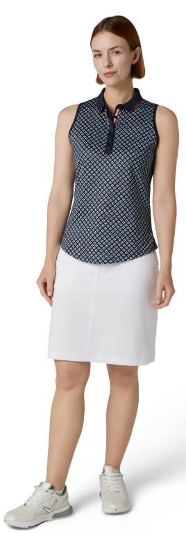 Callaway Mini Geo Floral Sleeveless women's top, peacoat