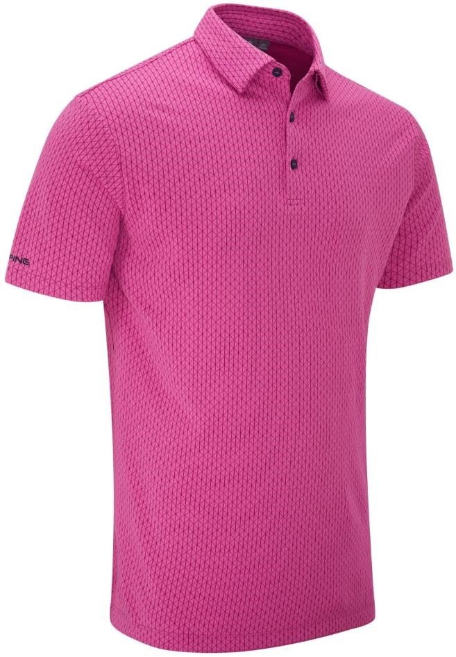 PING Hershel mens polo, ultra pink multi