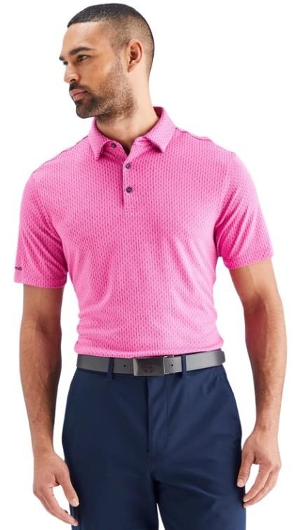 PING Hershel mens polo, ultra pink multi