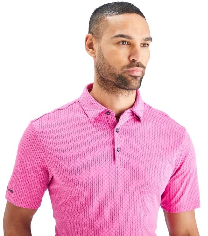 PING Hershel mens polo, ultra pink multi