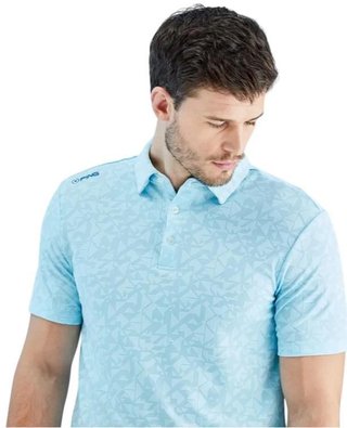 PING Geo Camo men's polo, crystal blue