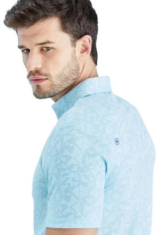 PING Geo Camo men's polo, crystal blue
