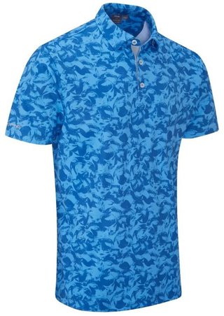 PING Julian men's polo, tidal blue multi