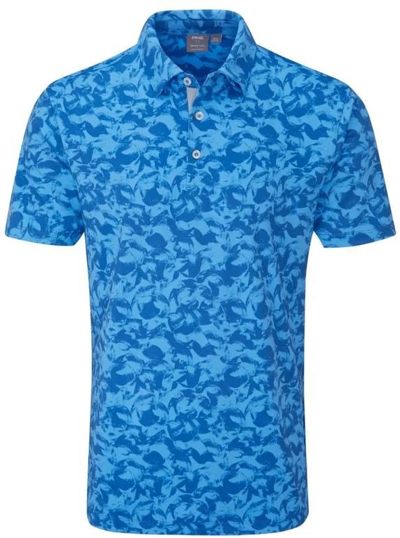 PING Julian men's polo, tidal blue multi