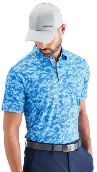 PING Julian men's polo, tidal blue multi