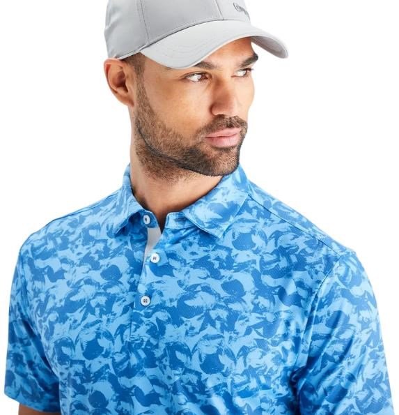 PING Julian men's polo, tidal blue multi