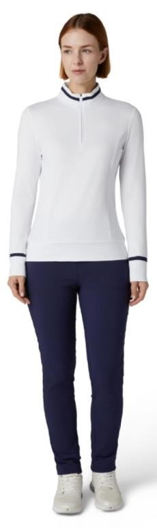 Callaway Thermal Long Sleeve Colourblock women's top, brilliant white